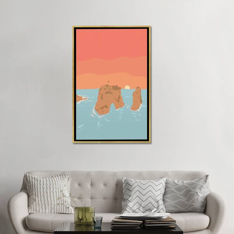 iCanvas "Raouche Rocks, Beirut, Lebanon" by Lyman Creative Co. Framed Canvas Print Bed Bath